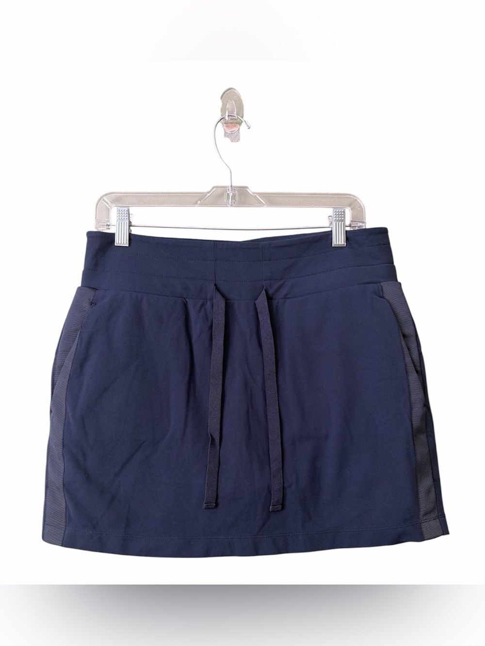 Athleta Navy Drawstring Active Mini Skort Sz M